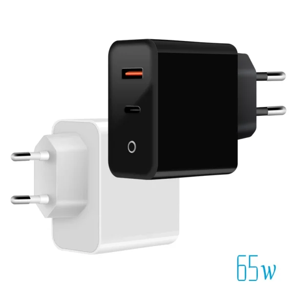 Chargeur PD65CA GaN compatible avec la version Surface pour Surface Pro, Surface Laptop, MacBook, iPad et appareils USB-C, offrant une charge rapide dans un design compact